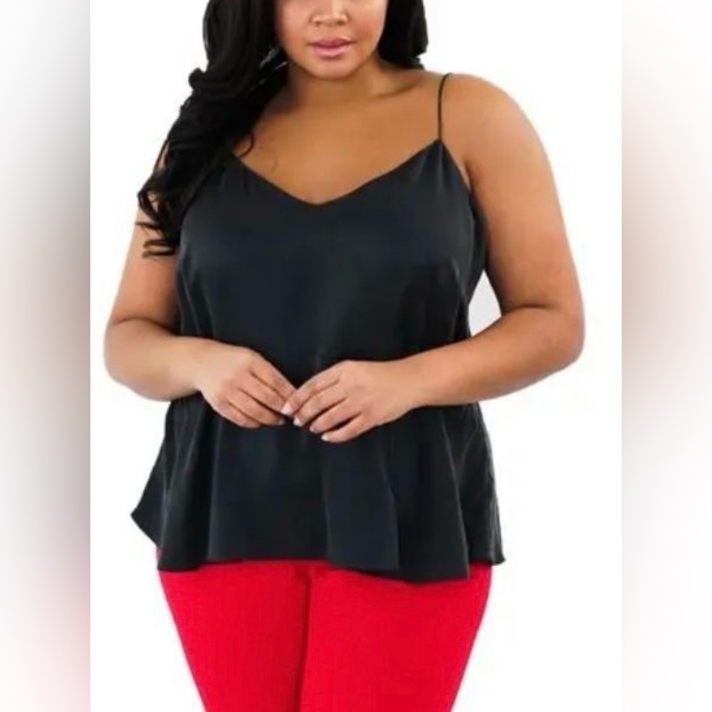 🖤 NWT! Maree Pour Toi 100% Silk Black Peplum Camisole